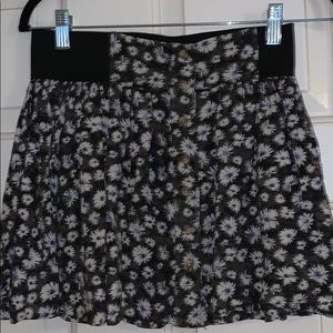 Soft floral skirt— army green/grey